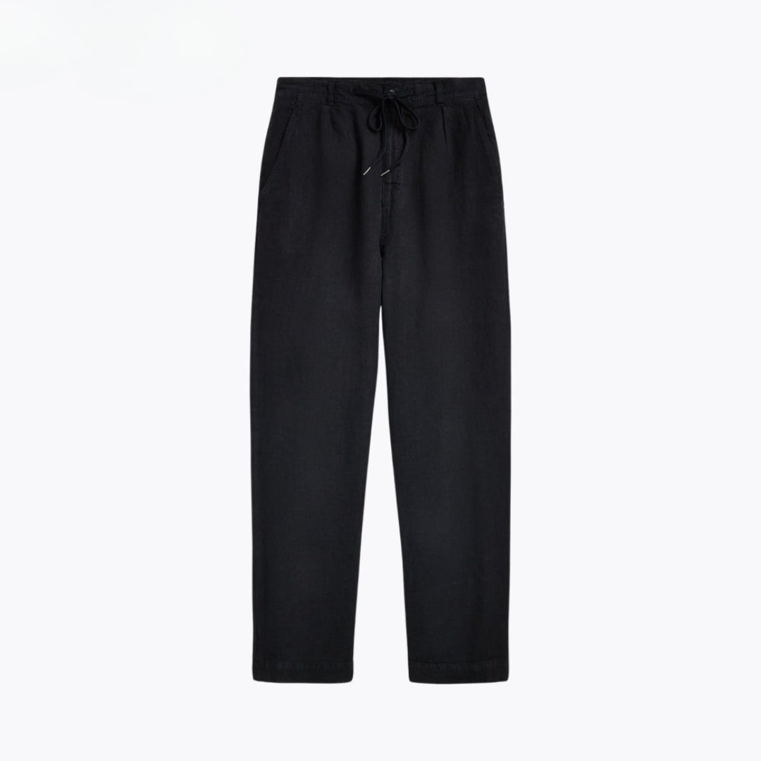 Lateef Relaxed Fit Pleated Linen Trousers